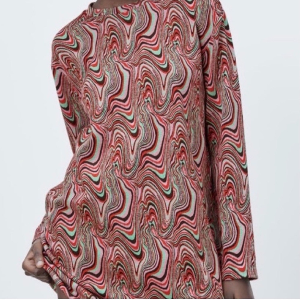 Zara Multicolor Swirl Women's Shift Dress - Picture 7 of 8